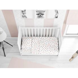Dimcol Σετ Βρεφικά Σεντόνια Κούνιας 3τμχ Cotton 100% 120x160 εκ.  Star 103 Grey - Σεντόνια Κούνιας στο Oneirokosmos