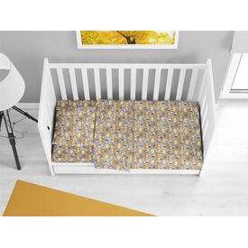 Dimcol Σετ Βρεφικά Σεντόνια Κούνιας 3τμχ Cotton 100% Flannel 120x160 εκ.  Fox 53 Grey - Σεντόνια Κούνιας στο Oneirokosmos