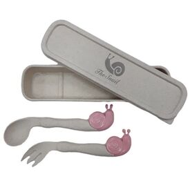 Zmart Imports Σετ Κουτάλι-Πιρούνι με θήκη Aymax Snail Beige - Κουταλάκια, Πηρουνάκια στο Oneirokosmos