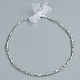 Nuovavita Στέφανα Γάμου με Χάντρες και  Ασημί Βέργες 723Ν - Αξεσουάρ Γάμου στο Oneirokosmos