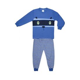 Pretty Baby Βρεφική Πιτζάμα Χειμωνιάτικη για Αγόρι με τύπωμα Eyes Μπλε  68173 - Ρούχα στο Oneirokosmos