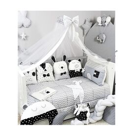 Baby Star Σετ  Προίκας Κρεβατιού 3 Τεμαχίων Sugar Family Μαύρο 7742Μ - Σετ Προίκας Μωρού στο Oneirokosmos