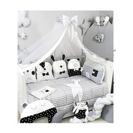 Baby Star Σετ  Προίκας Κρεβατιού 3 Τεμαχίων Sugar Family Μαύρο 7742Μ - Σετ Προίκας Μωρού στο Oneirokosmos