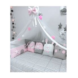 Baby Star Σετ  Προίκας Κρεβατιού 3 Τεμαχίων Sugar Family Ροζ 7742Ρ - Σετ Προίκας Μωρού στο Oneirokosmos