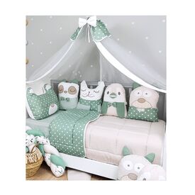 Baby Star Σετ  Προίκα Κούνιας 3 Τεμαχίων Tiny Friends Λαδί 7745Λ - Σετ Προίκας Μωρού στο Oneirokosmos