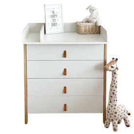 IngVart Βρεφική Συρταριέρα με Αποσπώμενη Αλλαξιέρα Scandi White/Beige - Σιφονιέρες - Αλλαξιέρες στο Oneirokosmos