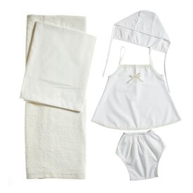 Nuovavita Σετ Βαπτιστικά Λαδόπανα Λ184 Εκρού 5 τεμ. - Λαδόπανα για Κορίτσι στο Oneirokosmos