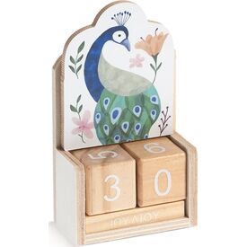 Μπομπονιέρα Ξύλινο Ημερολόγιο Παγώνι Η930 - Μπομπονιέρες Βάπτισης στο Oneirokosmos