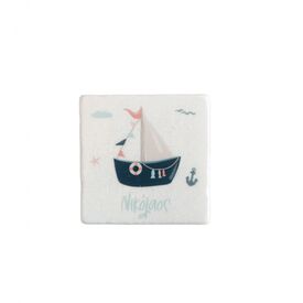 Μπομπονιέρα Βάπτισης Εκτυπωμένο Μάρμαρο Σουβέρ Καραβάκι ΕΜ335 - Για Αγόρι στο Oneirokosmos