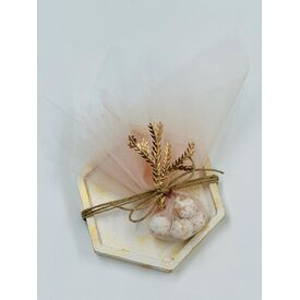 Μπομπονιέρα Βάπτισης Υγρής Πορσελάνης Gold Watercolor EPRIT0006GW - Μπομπονιέρες Γάμου στο Oneirokosmos