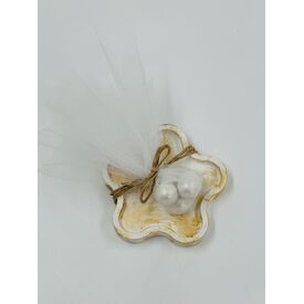 Μπομπονιέρα Βάπτισης Υγρής Πορσελάνης Gold Watercolor EPRIT0009GW - Μπομπονιέρες Γάμου στο Oneirokosmos