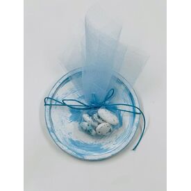 Μπομπονιέρα Βάπτισης Υγρής Πορσελάνης Blue Watercolor EPRITBW0005 - Για Αγόρι στο Oneirokosmos