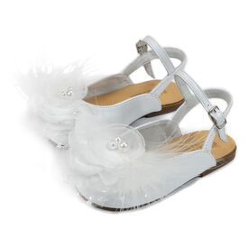 Babywalker Δερμάτινο Σαμπό με Χειροποίητο Λουλούδι EXC5772 Λευκό - Βαπτιστικό Παπούτσι για Κορίτσι στο Oneirokosmos