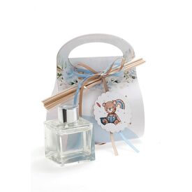 Μπομπονιέρα Βάπτισης Χάρτινο Τσαντάκι με  Αρωματικό Χώρου Αρκουδάκι Θ8 - Για Αγόρι στο Oneirokosmos