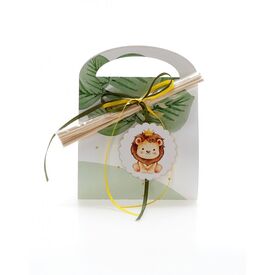 Μπομπονιέρα Βάπτισης Χάρτινο Τσαντάκι με  Αρωματικό Χώρου Λιοντάρι Θ2 - Για Αγόρι στο Oneirokosmos