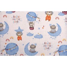 Dimcol Πάνα Αγκαλιάς Χασέ Cotton 100% 80x80 εκ.  Reach the Stars 191 Sky Blue - Πάνες-Λαβέτες-Σελτέδες στο Oneirokosmos