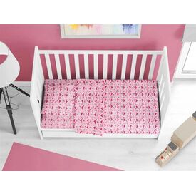 Dimcol Σετ Βρεφικά Σεντόνια Κούνιας 3τμχ 100% Cotton Bebe Fox 525 120X160 Pink - Σεντόνια Κούνιας στο Oneirokosmos