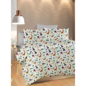 Dimcol Σετ Βρεφικά Σεντόνια Κούνιας 3τμχ 100% Cotton Bebe Zoo 556 120X160 White-Multi - Σεντόνια Κούνιας στο Oneirokosmos