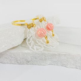 Afitexno Μαρτυρικό Βάπτισης Μπρελόκ με Στοιχείο Στάλα-Σταυρός 24κ. 50τεμ. 24007 - Για Κορίτσι στο Oneirokosmos