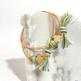 Afitexno Μαρτυρικό Βάπτισης Βραχιόλι με Ξύλινο Σταυρό 50τεμ. 24047 - Για Αγόρι στο Oneirokosmos