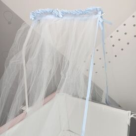 Baby Star Κουνουπιέρα Κούνιας από Τούλι με Ρέλι Σιέλ 7201.Σ - Κουνουπιέρες στο Oneirokosmos