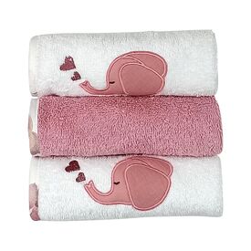Baby Star  Σετ Λαβέτες 3 τμχ. Elephant 30x30cm - Πάνες-Λαβέτες-Σελτέδες στο Oneirokosmos