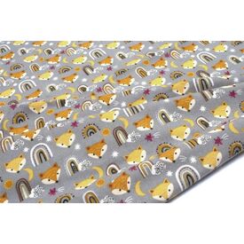 Dimcol Πάνα Αγκαλιάς Φανέλα Cotton 100% 80x80 εκ. Fox 53 Grey - Πάνες-Λαβέτες-Σελτέδες στο Oneirokosmos