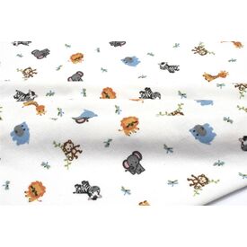 Dimcol Πάνα Αγκαλιάς Φανέλα Cotton 100% 80x80 εκ. Bebe Zoo 29 White - Πάνες-Λαβέτες-Σελτέδες στο Oneirokosmos