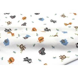 Dimcol Πάνα Αγκαλιάς Φανέλα Cotton 100% 80x80 εκ. Bebe Zoo 29 White - Πάνες-Λαβέτες-Σελτέδες στο Oneirokosmos