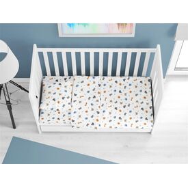 Dimcol Σετ Βρεφικά Σεντόνια Κούνιας 3τμχ Cotton 100% Flannel 120x160 εκ.  Zoo 29 White - Σεντόνια Κούνιας στο Oneirokosmos