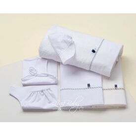 Lina Baby Σετ Λαδόπανο Πρόσκοπος-Boy Scout, Λευκό / Μπλε  - Λαδόπανα για Αγόρι στο Oneirokosmos