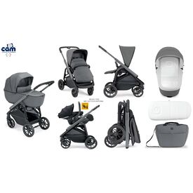 Cam Modus Πολυκαρότσι Light antracite 2 σε 1 με Πορτ-μπεμπέ και Καρότσι + Επιλογή Καθίσματος Αυτοκινήτου (Area Zero ή Relax i-Size) - Πολυκαρότσια, Συστήματα Μεταφοράς στο Oneirokosmos