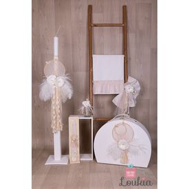 Loukia Χειροποίητο Σετ Βάπτισης  Λουλούδια με Φτερά για Κορίτσι VAP602L - Για Κορίτσι στο Oneirokosmos