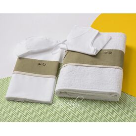 Lina Baby Σετ Λαδόπανο Byron 1557 Λευκό - Λαδόπανα για Αγόρι στο Oneirokosmos
