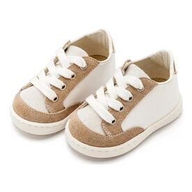 Babywalker Δερμάτινο Δετό Sneakers PRΙ2120 Λευκό Μπεζ - Βαπτιστικό Παπούτσι για Αγόρι στο Oneirokosmos