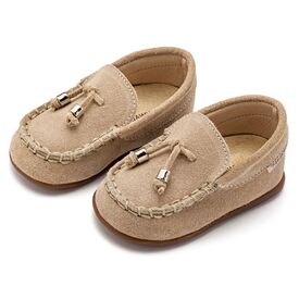 Babywalker Καστόρινο Δετό Loafer PRI2121 Μπεζ - Βαπτιστικό Παπούτσι για Αγόρι στο Oneirokosmos