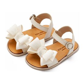 Babywalker Πέδιλο με Υφασμάτινο Φιόγκο BS3592 Εκρού - Βαπτιστικό Παπούτσι για Κορίτσι στο Oneirokosmos