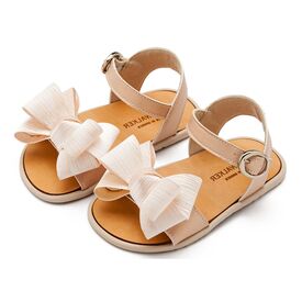 Babywalker Πέδιλο με Υφασμάτινο Φιόγκο BS3592 Nude - Βαπτιστικό Παπούτσι για Κορίτσι στο Oneirokosmos