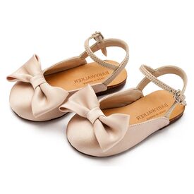 Babywalker Γαλλικό Σαμπό με Σατέν Φιόγκο  BW4855 Μπεζ - Βαπτιστικό Παπούτσι για Κορίτσι στο Oneirokosmos