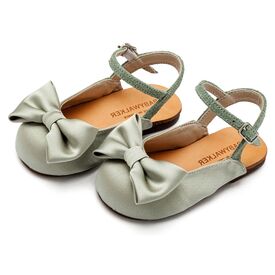 Babywalker Γαλλικό Σαμπό με Σατέν Φιόγκο  BW4855 Λαδί - Βαπτιστικό Παπούτσι για Κορίτσι στο Oneirokosmos