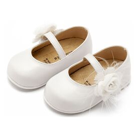 Babywalker Γοβάκι  Μονή Μπαρέτα με Λουλούδι  PRI2640 Λευκό - Βαπτιστικό Παπούτσι για Κορίτσι στο Oneirokosmos