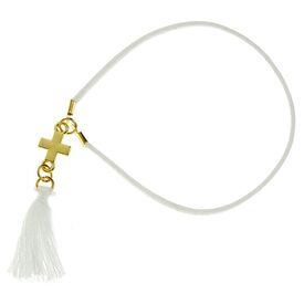 Nuovavita Μαρτυρικό Βραχιόλι Δερματάκι με Σταυρό NU2305 Φυσικό/Ροζ/Μπλε Μαρίν/Λευκό 50τμχ. - Για Κορίτσι στο Oneirokosmos