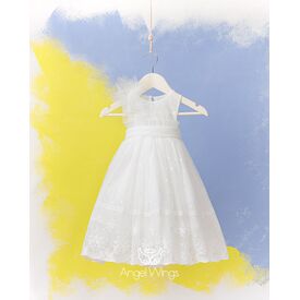 Angel Wings Βαπτιστικό Ρούχο για Κορίτσι Alba Σχέδιο 263 - Ρούχα Βάπτισης για Κορίτσι στο Oneirokosmos