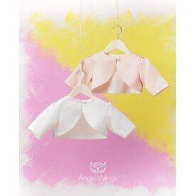 Angel Wings Βαπτιστικό Μπολερό Rasmir για Κορίτσι "Bo Ploom" Σχέδιο 281 - Off White - Ρούχα Βάπτισης για Κορίτσι στο Oneirokosmos