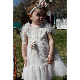 Bambolino: Ilektra Βαπτιστικό ρούχο για κορίτσι 1614 - Ρούχα Βάπτισης για Κορίτσι στο Oneirokosmos