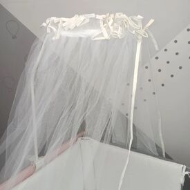 Baby Star Κουνουπιέρα Κούνιας από Τούλι με Ρέλι Εκρού 7201.Ε - Κουνουπιέρες στο Oneirokosmos