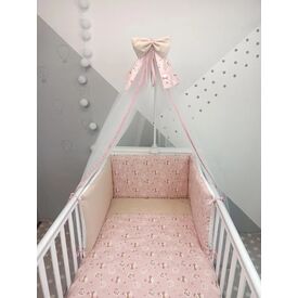 Baby Star Σετ Κούνιας 3 τεμαχίων Girafe Ροζ Φόντο - Σετ Προίκας Μωρού στο Oneirokosmos