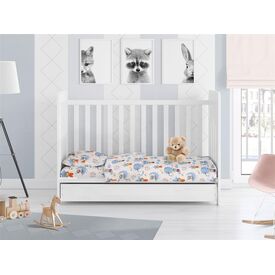 Dimcol Σετ Βρεφικά Σεντόνια Κούνιας 3τμχ 100% Cotton Bebe Reach the stars 191 120X160 Sky blue - Σεντόνια Κούνιας στο Oneirokosmos