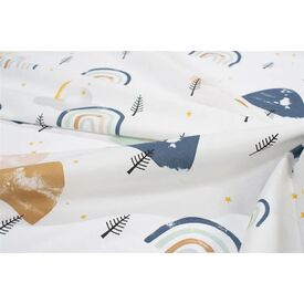Dimcol Σετ Βρεφικά Σεντόνια Κούνιας 3τμχ 100% Cotton Bebe Rainbow 574 120X160 White-Blue - Σεντόνια Κούνιας στο Oneirokosmos