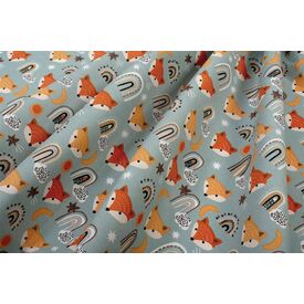 Dimcol Σετ Βρεφικά Σεντόνια Κούνιας 3τμχ 100% Cotton Bebe Fox 528  120X160  Pale Cyan - Σεντόνια Κούνιας στο Oneirokosmos